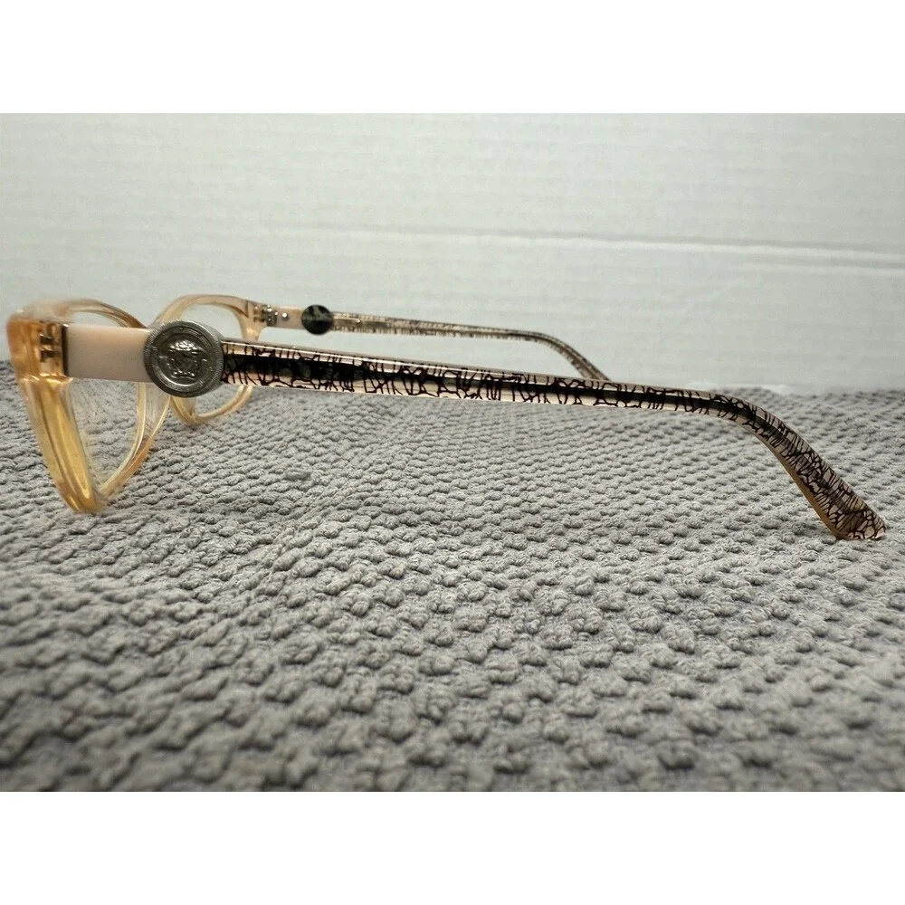Versace Eyeglasses VE 3164 990 Transparent Salmon 51MM Frames Only Authentic